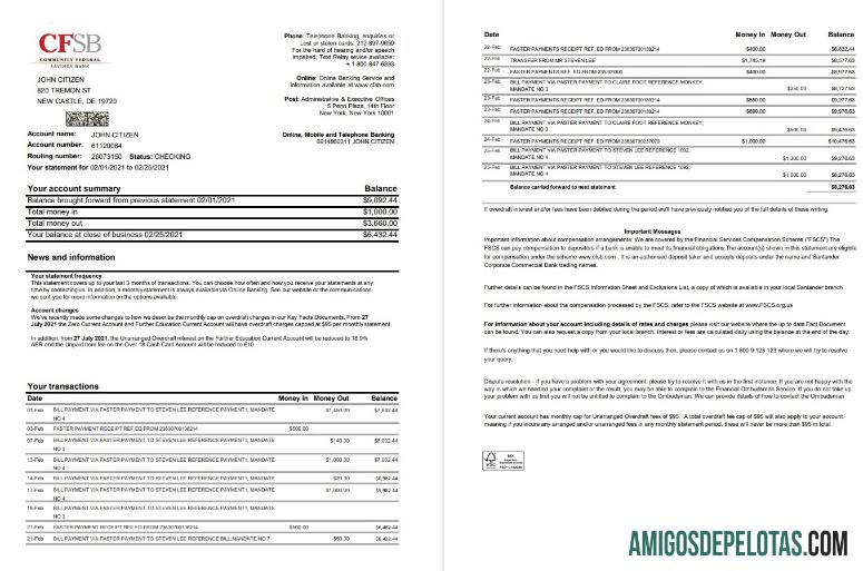 USA New York CFSB 2 Pages Excel modelo